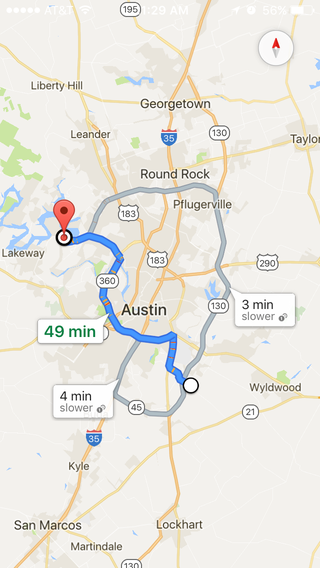 Illustration for article titled Road trip Wednesday St. Louis to Austin.